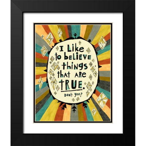 Belief Black Modern Wood Framed Art Print with Double Matting by Faust, Richard