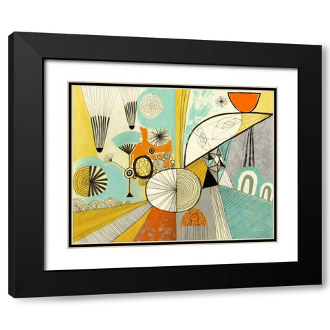 Jazzy Stuff Black Modern Wood Framed Art Print with Double Matting by Faust, Richard