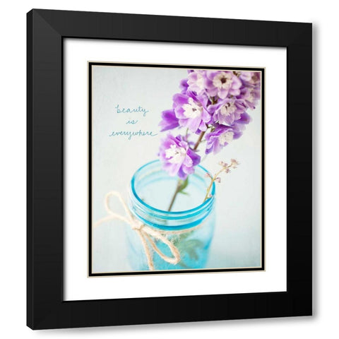 Vibrant Floral Setting 1 Black Modern Wood Framed Art Print with Double Matting by Susannah Tucker Photography