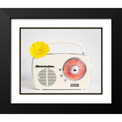 Back In Time White Radio Black Modern Wood Framed Art Print with Double Matting by Susannah Tucker Photography