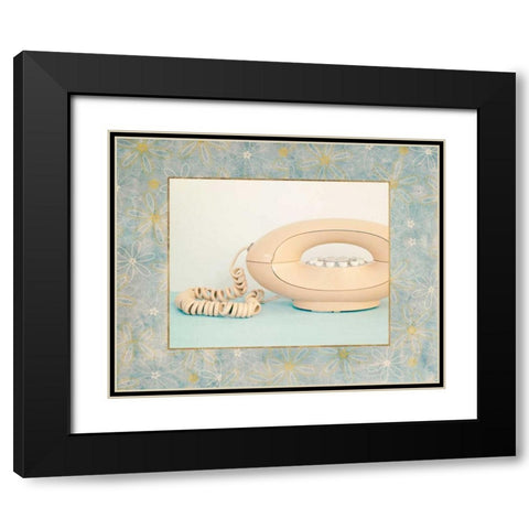 Back In Time Pink Phone_border Black Modern Wood Framed Art Print with Double Matting by Susannah Tucker Photography