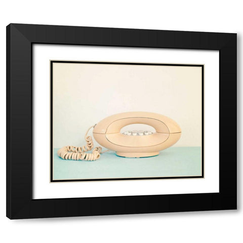 Back In Time Pink Phone Black Modern Wood Framed Art Print with Double Matting by Susannah Tucker Photography