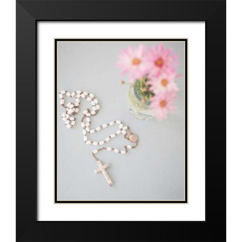 Pretty Teacup and Floral 1 Black Modern Wood Framed Art Print with Double Matting by Susannah Tucker Photography