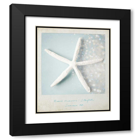 Beach Memories Starfish Black Modern Wood Framed Art Print with Double Matting by Susannah Tucker Photography