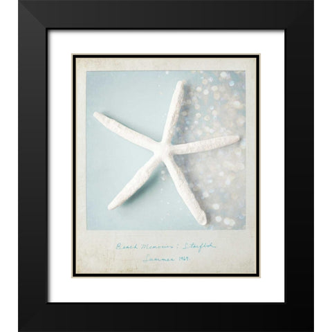 Beach Memories Starfish Black Modern Wood Framed Art Print with Double Matting by Susannah Tucker Photography