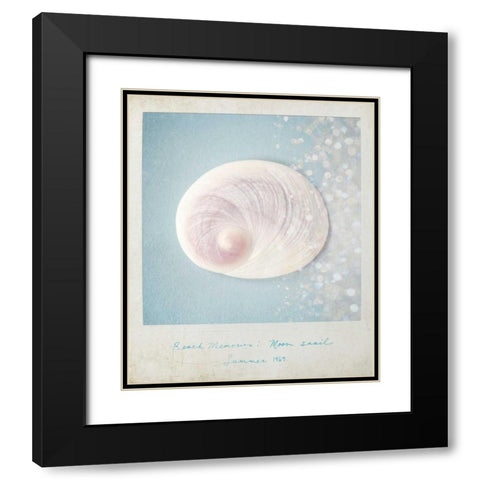 Beach Memories Moon Snail Black Modern Wood Framed Art Print with Double Matting by Susannah Tucker Photography
