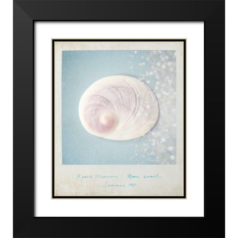 Beach Memories Moon Snail Black Modern Wood Framed Art Print with Double Matting by Susannah Tucker Photography