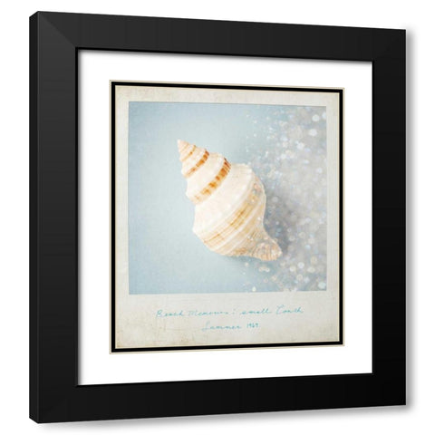 Beach Memories Small Conch Black Modern Wood Framed Art Print with Double Matting by Susannah Tucker Photography