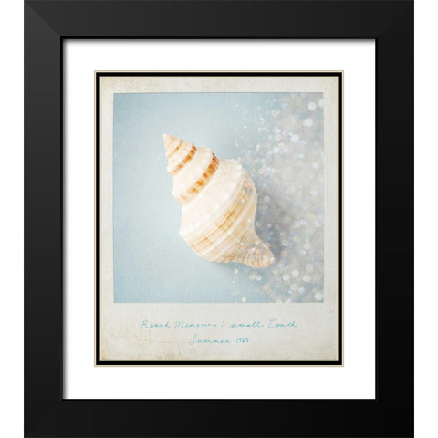Beach Memories Small Conch Black Modern Wood Framed Art Print with Double Matting by Susannah Tucker Photography