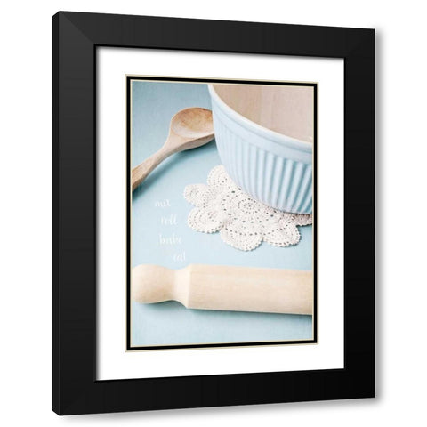 Mix Roll Bake Eat Black Modern Wood Framed Art Print with Double Matting by Susannah Tucker Photography