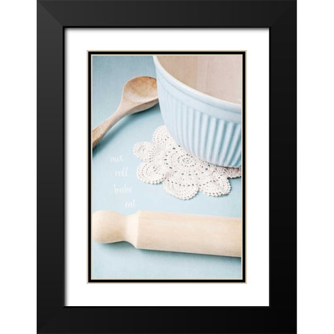 Mix Roll Bake Eat Black Modern Wood Framed Art Print with Double Matting by Susannah Tucker Photography