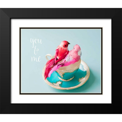 You and Me Love Birds Black Modern Wood Framed Art Print with Double Matting by Susannah Tucker Photography