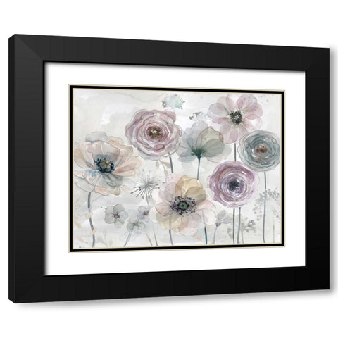 Translucent Petals Black Modern Wood Framed Art Print with Double Matting by Studio Rofino