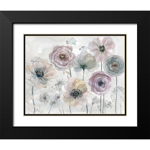 Translucent Petals Black Modern Wood Framed Art Print with Double Matting by Studio Rofino