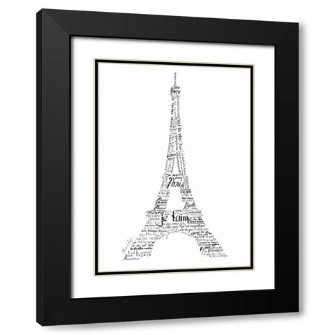 As The French Say-Eiffel Tower Black Modern Wood Framed Art Print with Double Matting by De Lauzun, Marion