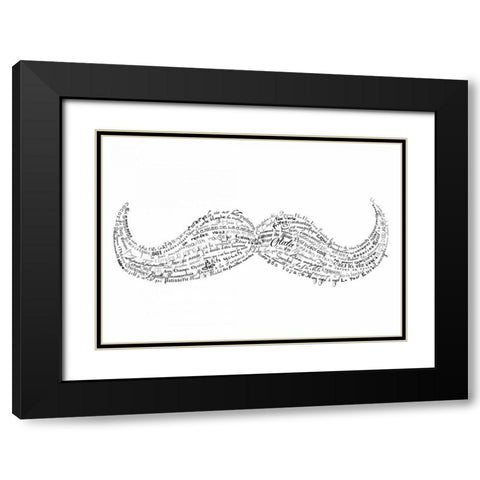 As The French Say-Moustache Black Modern Wood Framed Art Print with Double Matting by De Lauzun, Marion