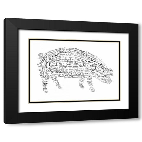 As The French Say-Pig Black Modern Wood Framed Art Print with Double Matting by De Lauzun, Marion