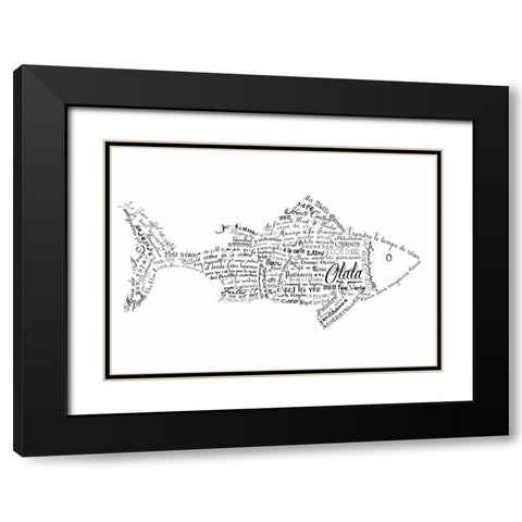As The French Say-Fish Black Modern Wood Framed Art Print with Double Matting by De Lauzun, Marion