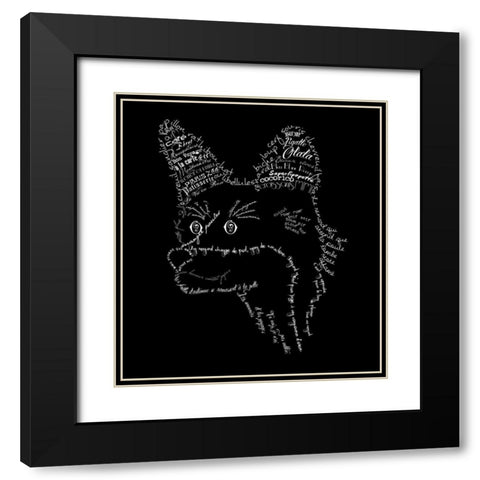 French Fox Black Black Modern Wood Framed Art Print with Double Matting by De Lauzun, Marion