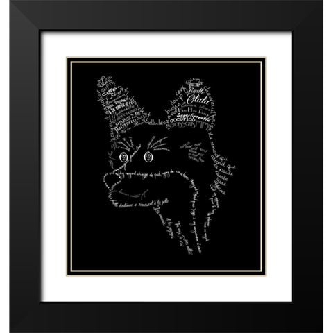 French Fox Black Black Modern Wood Framed Art Print with Double Matting by De Lauzun, Marion