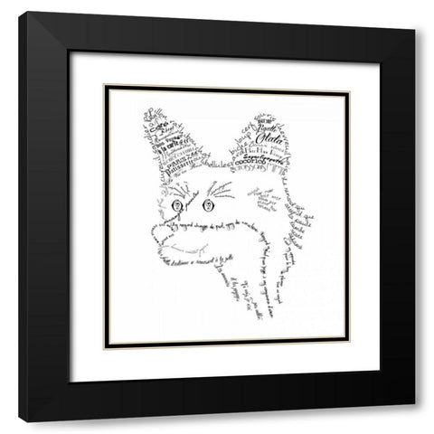 French Fox Black Modern Wood Framed Art Print with Double Matting by De Lauzun, Marion