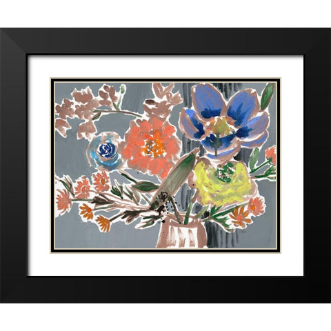 Sadies Bouquet Black Modern Wood Framed Art Print with Double Matting by Sandland, Colleen