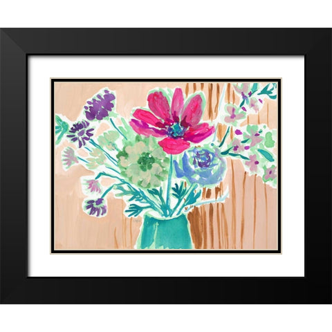 Bellas Bouquet Black Modern Wood Framed Art Print with Double Matting by Sandland, Colleen