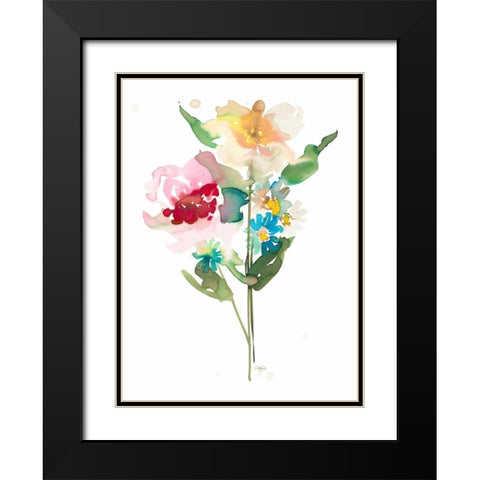 So Cheerful 1 Black Modern Wood Framed Art Print with Double Matting by Sandland, Colleen