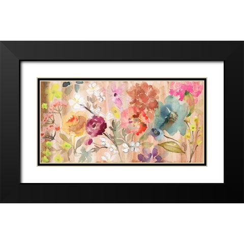 Awash in FLowers Black Modern Wood Framed Art Print with Double Matting by Sandland, Colleen