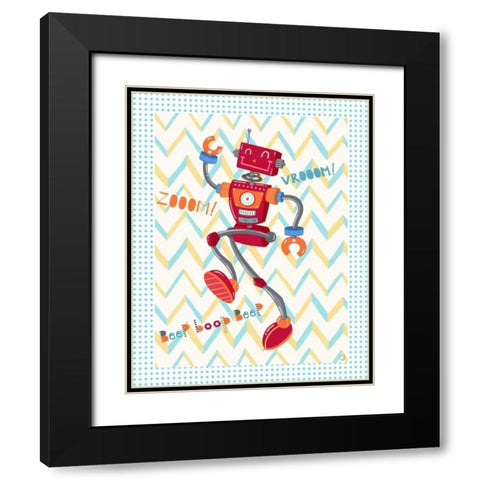 Zoom Robot Black Modern Wood Framed Art Print with Double Matting by Skapriwsky, Christina
