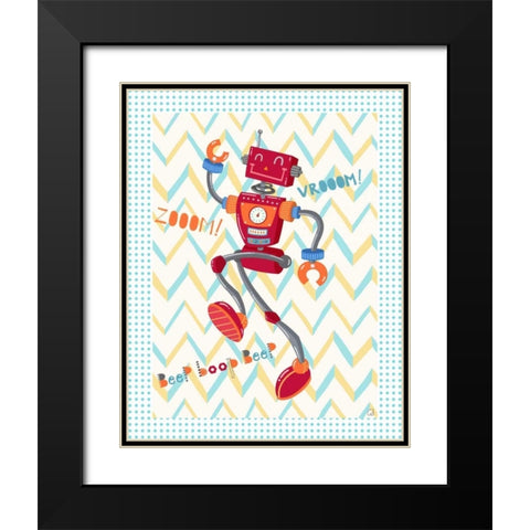 Zoom Robot Black Modern Wood Framed Art Print with Double Matting by Skapriwsky, Christina