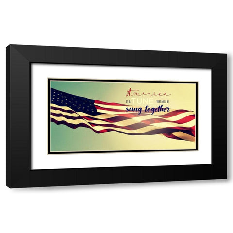 America Together Black Modern Wood Framed Art Print with Double Matting by Dickinson, Robin