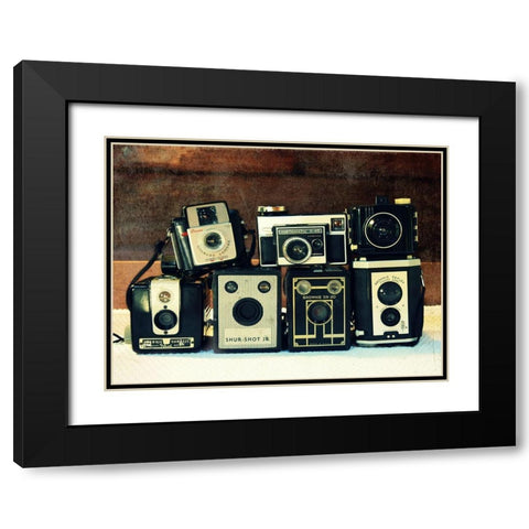 Vintage Camera Collection Black Modern Wood Framed Art Print with Double Matting by Dickinson, Robin