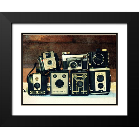 Vintage Camera Collection Black Modern Wood Framed Art Print with Double Matting by Dickinson, Robin