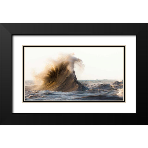 Rogue Wave Black Modern Wood Framed Art Print with Double Matting by Mark Spowart Photography