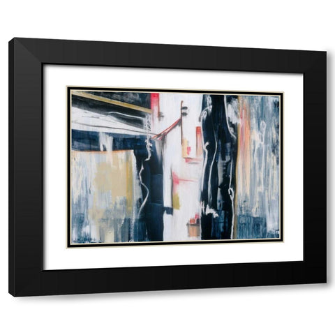 Liniar Revival 1 Black Modern Wood Framed Art Print with Double Matting by Aubrey