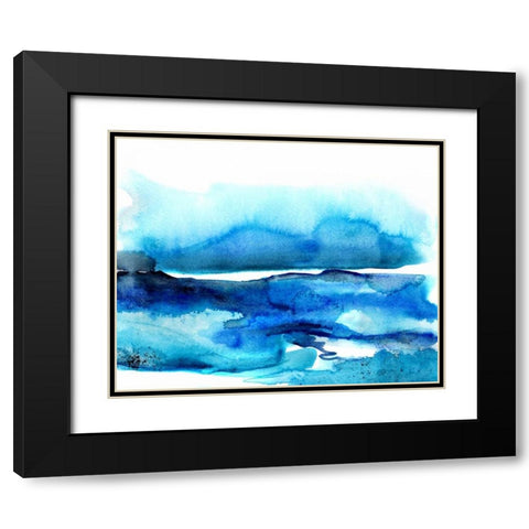 Indigo Tidal Pool Black Modern Wood Framed Art Print with Double Matting by Smith, Crystal
