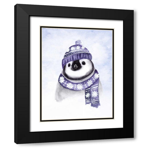 Baby Pinguin Black Modern Wood Framed Art Print with Double Matting by Barckholtz, Lindsay