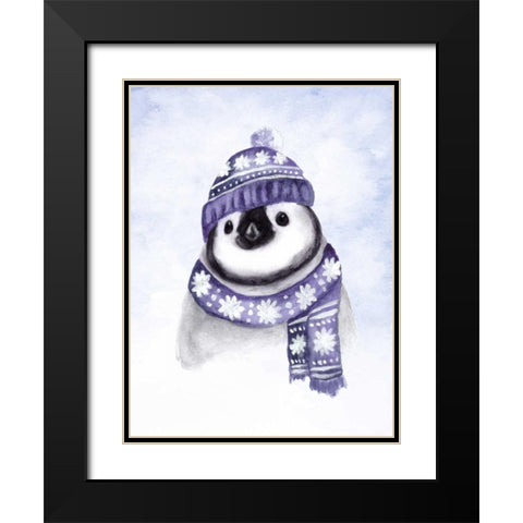 Baby Pinguin Black Modern Wood Framed Art Print with Double Matting by Barckholtz, Lindsay