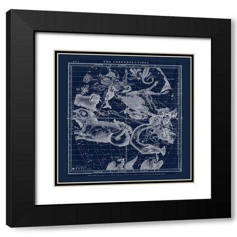 The Constellations Black Modern Wood Framed Art Print with Double Matting by Adam Shaw Cartography