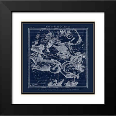 The Constellations Black Modern Wood Framed Art Print with Double Matting by Adam Shaw Cartography