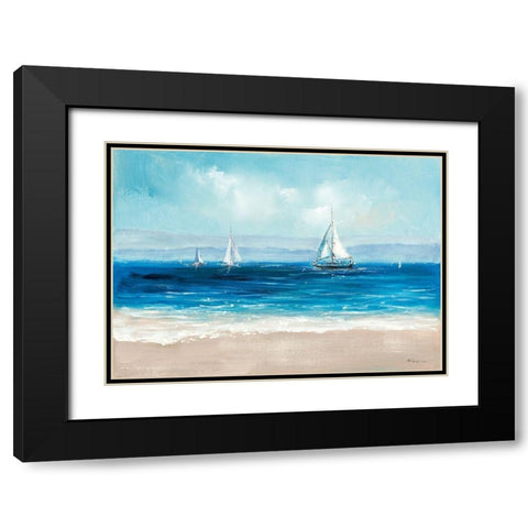 Sailing By Black Modern Wood Framed Art Print with Double Matting by Key