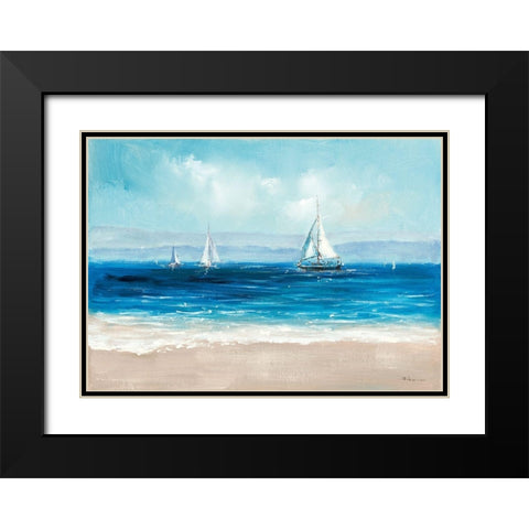 Sailing By Black Modern Wood Framed Art Print with Double Matting by Key