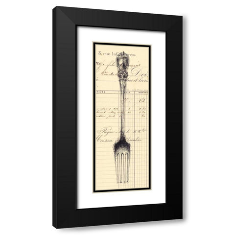 Fork Document  Black Modern Wood Framed Art Print with Double Matting by Z Studio