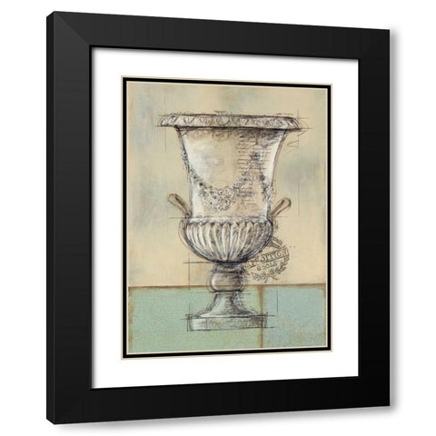 Abstract Urn 2 Black Modern Wood Framed Art Print with Double Matting by Z Studio