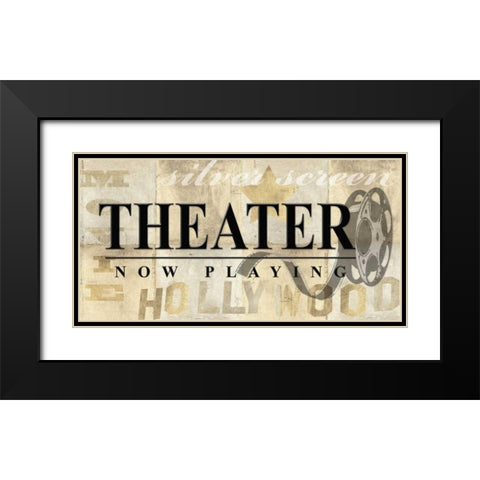 Home Theatre Black Modern Wood Framed Art Print with Double Matting by Z Studio
