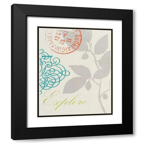 EXPLORE NATURE Black Modern Wood Framed Art Print with Double Matting by Z Studio