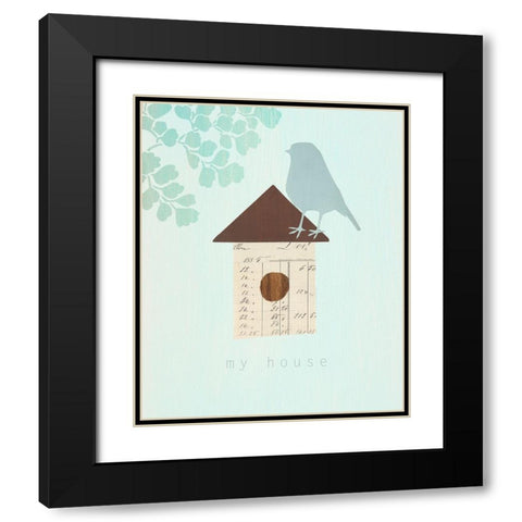 MY HOUSE Black Modern Wood Framed Art Print with Double Matting by Z Studio