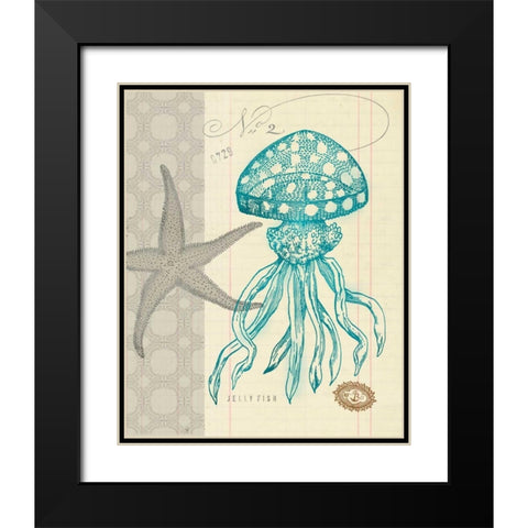Sea Life 3 Black Modern Wood Framed Art Print with Double Matting by Z Studio