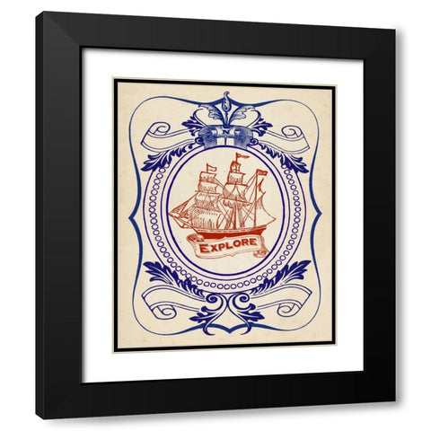 Nautical Advice 1 Black Modern Wood Framed Art Print with Double Matting by Z Studio